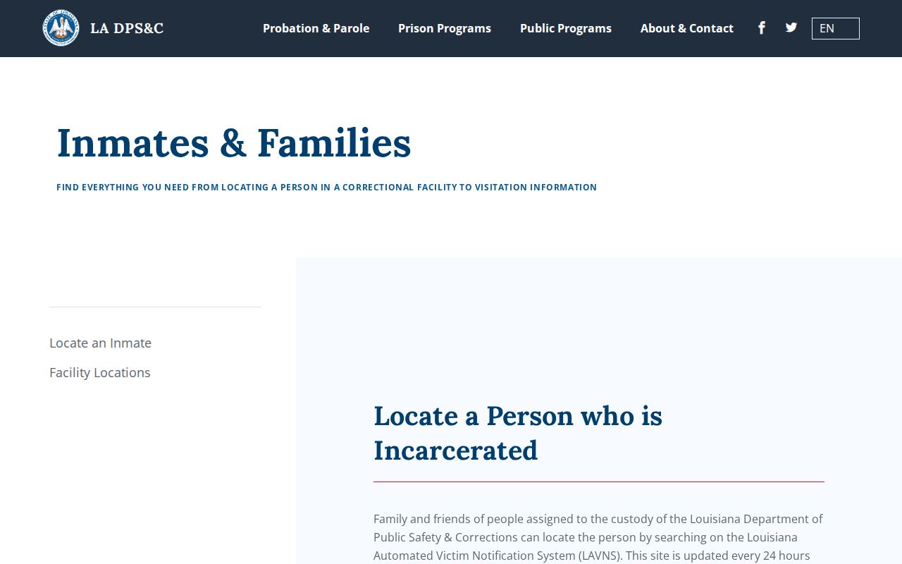 Rapides Parish released inmate DPS and Corrections locator guidance